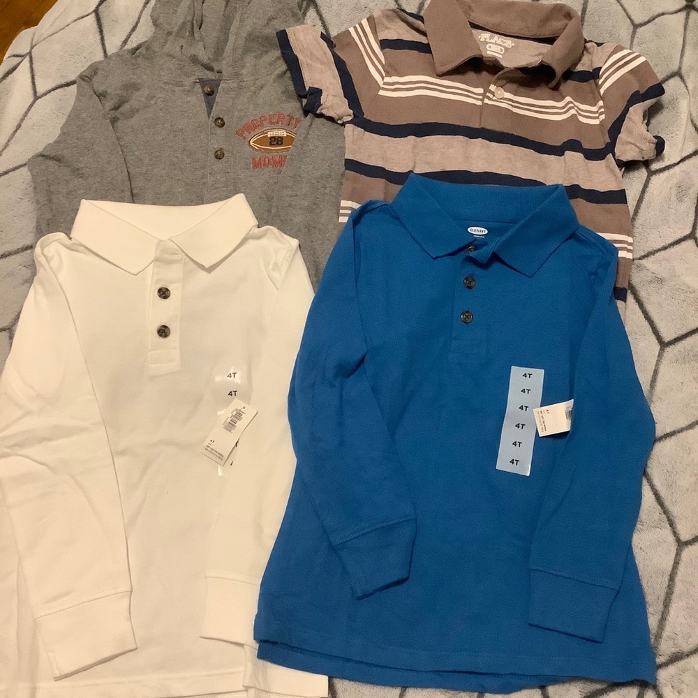 Boys 4T polo shirts bundle.